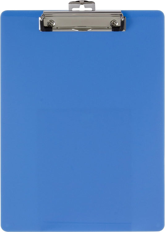 Officemate Plastic Clipboard, Letter Size, Arctic Blue, Pack of 6 (83088)