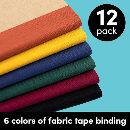 PAPERAGE 6-Pack Composition Notebook Journals, 120 Pages, Kraft Cover with Jewel Tone Spines, College Ruled Lined Paper, Small Size (8 in x 5.75 in) – for Home, Office or School Supplies