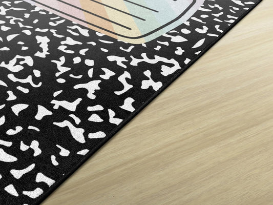 Flagship Carpets Composition Notebook Educational Area Rug for Kids Room Seating Décor, Children's Classroom, Play Carpet for Teaching and Playroom, 7'6" x 12'