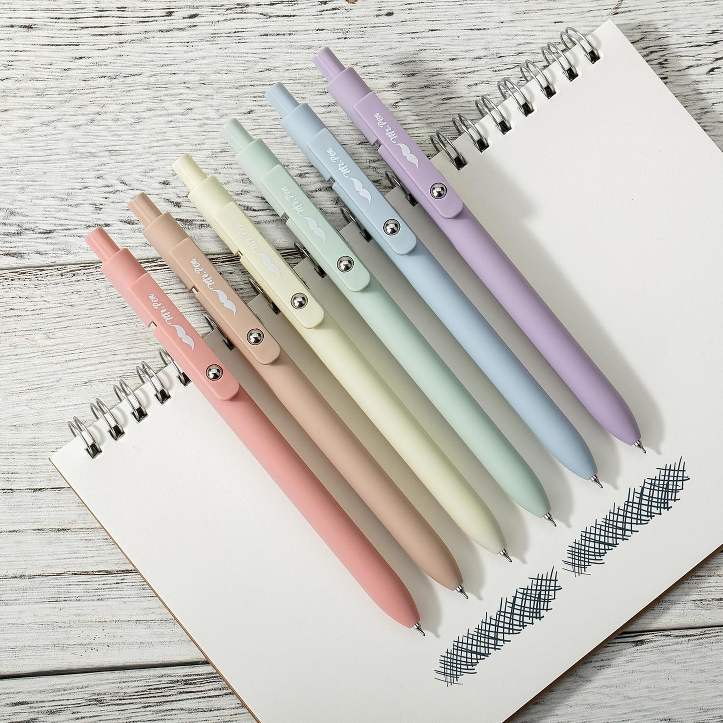 Mr. Pen- Retractable Gel Pens, 12 Pack, Morandi and Vintage Barrels, Fast Dry, Black Gel Pens Fine Point 0.5mm, Aesthetic Pens for Journaling