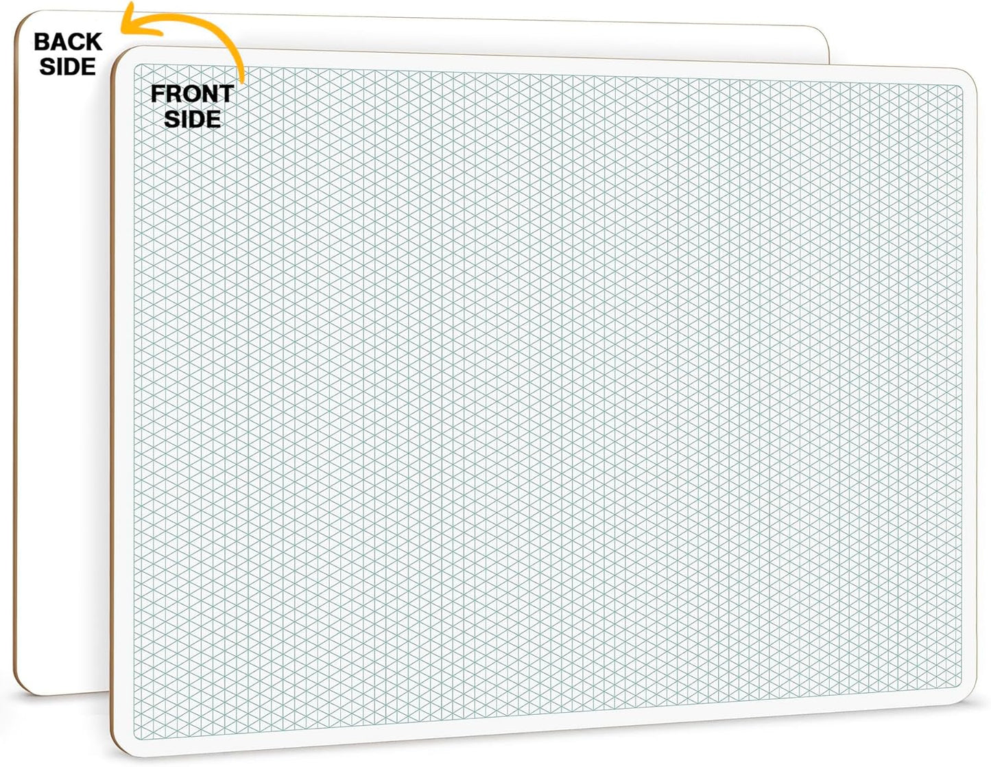 SCRIBBLEDO Isometric Grid 11"x14" Large Graph Dry Erase Board Double-Sided White Board Drawing Grid Lines Graphing Architectural Gridded 3D Design Whiteboard for Home School Classroom