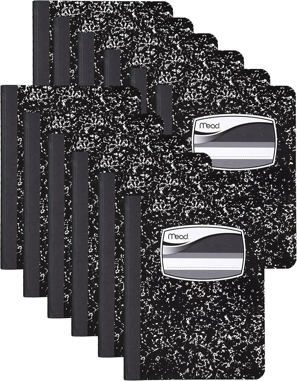 Mead Square Deal Black Marble Memo Book, 3 1/4" x 4 1/2", 50 Sheets (12 Pack)