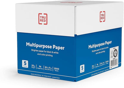 TRU RED Printer Paper, 8.5" x 11" -inch, 20 lbs., For Office, School & Home