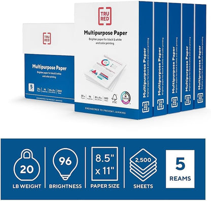 TRU RED Printer Paper, 8.5" x 11" -inch, 20 lbs., For Office, School & Home