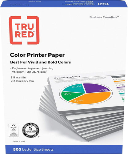 TRU RED Printer Paper, 8.5" x 11" -inch, 20 lbs., For Office, School & Home