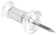 Amazon Basics Push Pins Tacks, Steel Point, Clear Plastic Head, for Cork Board, Bulletin Board, Maps, Photos, Posters, and Craft Projects, 200-Pack