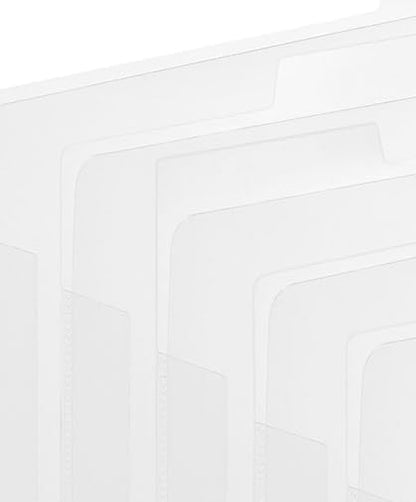 Staples Translucent Poly File Folders, Letter Size, Clear Durable Plastic, 6/Pack
