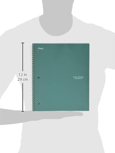 Five Star Spiral Notebook + Study App, 1 Subject, Graph Ruled Paper, 8-1/2" x 11", 100 Sheets, Fights Ink Bleed, Water Resistant Cover, Tidewater Blue (06190AA4)