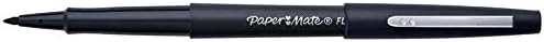 Paper Mate Pack of 6 Felt-Tip Pens Flair Original Black, Medium Point, Metal Clip, Body and Cap in Ink Color (S0190972/S0190973)