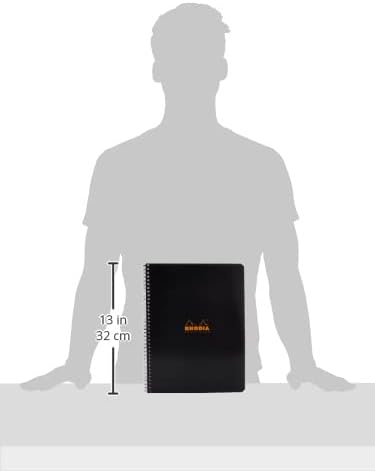 Rhodia 193101C - Spiral Notebook (Full Bound) White Notebook - A4+ - Ruled - 160 Detachable Pages - Clairefontaine Paper 80 g/m - Soft and Resistant Coated Card Cover - Classic
