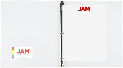 JAM PAPER Plastic 0.75 inch Binder - Clear 3 Ring Binder - Sold Individually
