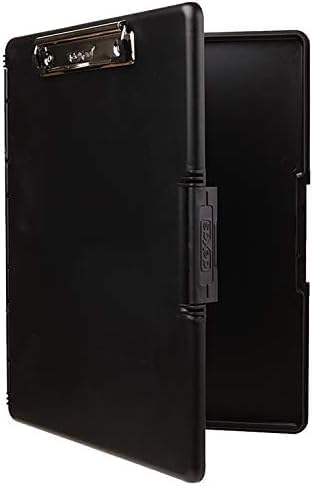 Dexas Slimcase 2 Plastic Clipboard with Storage and Side Opening, Black, Office Supplies Clipboards to Organize, Carry and Store, A4 Holder, Style and Functionality Nursing Clipboards