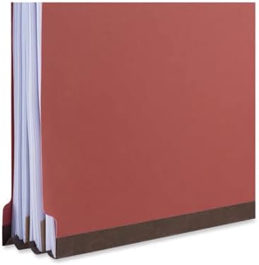 Universal Brick Red Top Tab Classification Fastener Folder, Legal Size, 2/5 Cut, 2 Dividers, 6 Fasteners, Pack of 10