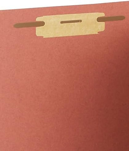 Staples 60% Recycled Pressboard Classification Folders, Letter Size, 2‑Dividers, 2.5" Expansion, Brick Red – 40/Carton
