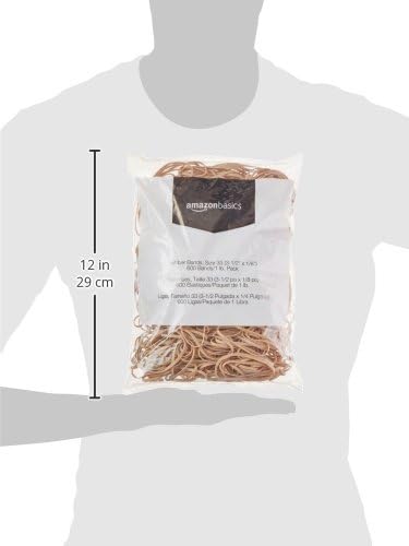 Amazon Basics Assorted Size and Color Rubber Bands, Strong Elastic Stretch Office Supplies, 0.5 lb. Variety Assortment
