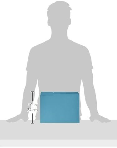 Smead Interior File Folder, 1/3-Cut Tab, Letter Size, Aqua, 100 per Box, Expandable File Folders for Filing Cabinet