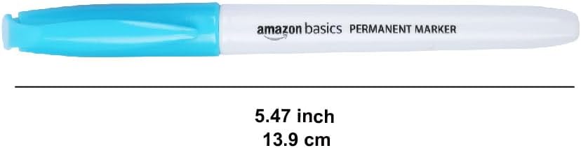 Amazon Basics Fine Tip Permanent Markers for Writing, Drawing, Quick Drying, Office, School, and Home Use, Black, 24 Pack