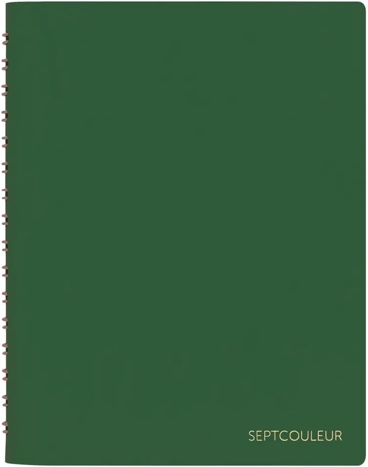 Maruman Septcouleur Grid Notebook- A5, 8.35" x 6.22", 100 Sheets / 200 Pages, 3mm Graph Paper Journal, Durable Rose Gold Wire-bound Spiral, Water Resistant Cover, Spicy Coral Pink, Made in Japan