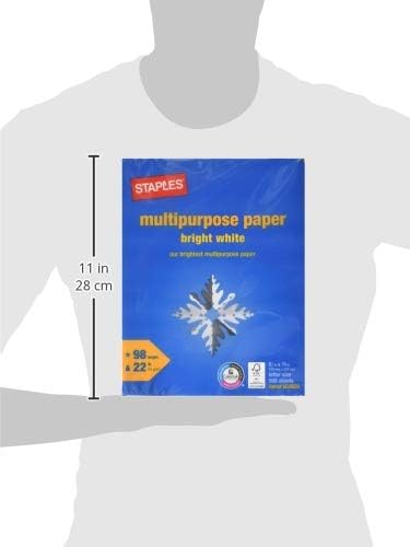 Staples 8.5-Inch x 11-Inch Multipurpose Paper 22 lbs 98 Brightness 500/RM 10 RM/CT