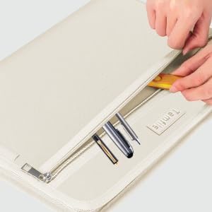 Tamfile Fireproof Accordion File Organizer with Handle, 13 Pocket Transparent Expanding File Folder with Zipper & Labels, File Folder with Multi-Pockets Paper Organizer Folder for Letter A4 Files