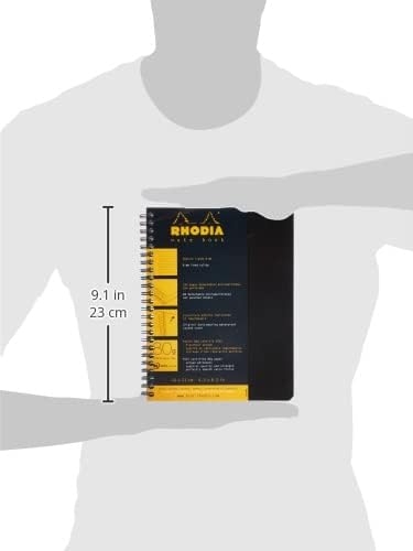 Rhodia 193101C - Spiral Notebook (Full Bound) White Notebook - A4+ - Ruled - 160 Detachable Pages - Clairefontaine Paper 80 g/m - Soft and Resistant Coated Card Cover - Classic