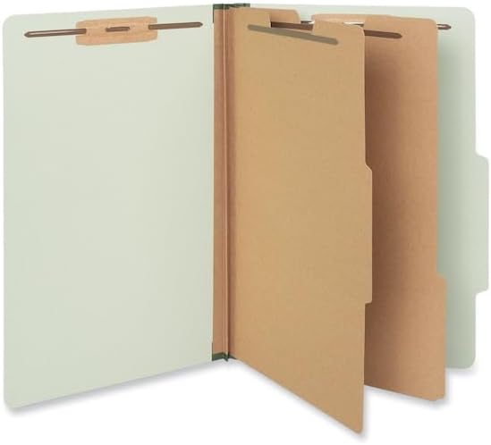 Universal Pressboard Classification Folder, Legal, Six-Section, Green, Case Pack of 10 (10281)