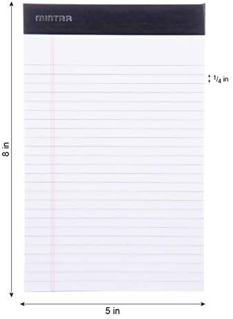 Mintra Office Colorful Legal Pads - Includes 2 Blue, 2 Pink, and, 2 Green Writing Pads, Micro Perforated Lined Sheets, Ideal for Professional & Personal Use, 5"x8" Narrow Ruled, 6 pack Basic Pastel