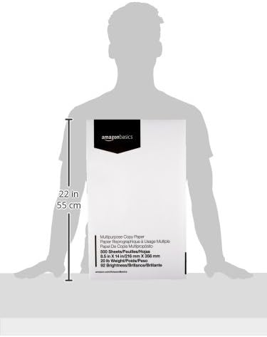 Amazon Basics Multipurpose Copy Printer Paper, 20 lb, 8.5 x 11 Inches, 10 Reams (5,000 Sheets), 92 Bright White