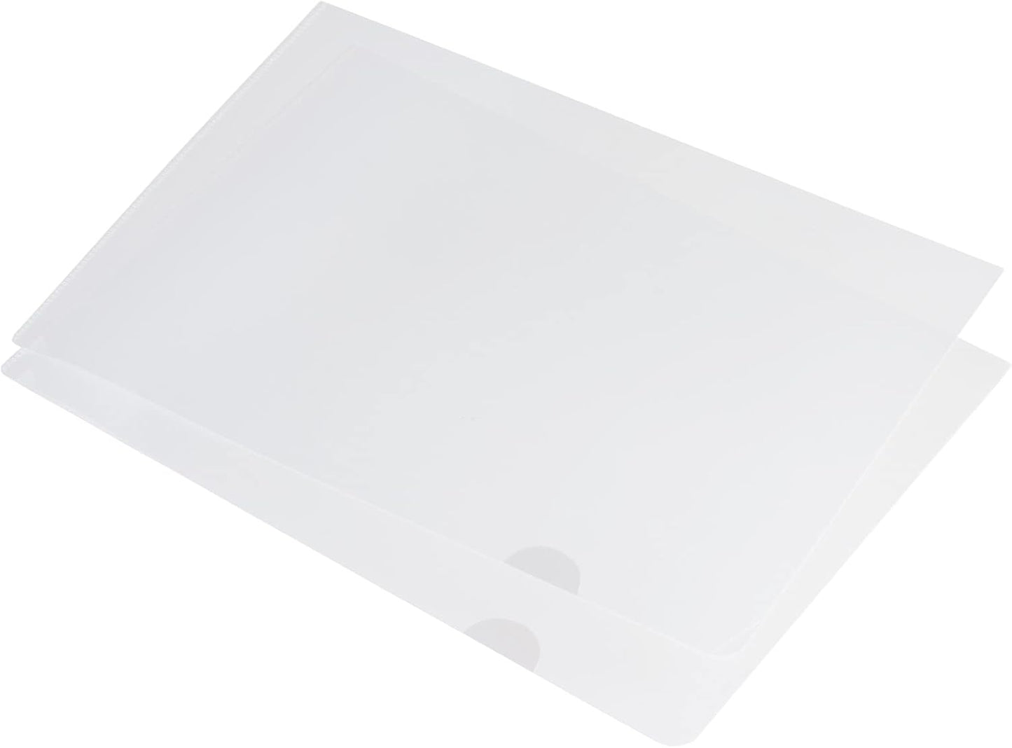 PATIKIL L Type Folders 24 Pack A4 Plastic File Project Pockets Clear Paper Document Jacket Sleeve for Office, Black