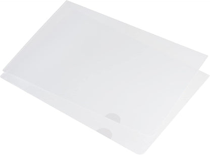 PATIKIL L Type Folders 24 Pack A4 Plastic File Project Pockets Clear Paper Document Jacket Sleeve for Office, Black