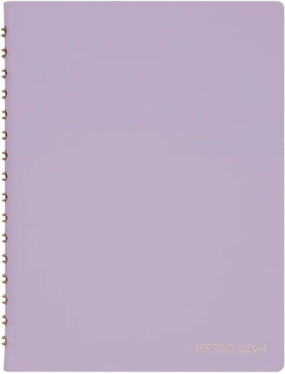 Maruman Septcouleur Grid Notebook- A5, 8.35" x 6.22", 100 Sheets / 200 Pages, 3mm Graph Paper Journal, Durable Rose Gold Wire-bound Spiral, Water Resistant Cover, Spicy Coral Pink, Made in Japan