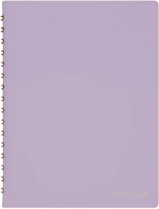 Maruman Septcouleur Grid Notebook- A5, 8.35" x 6.22", 100 Sheets / 200 Pages, 3mm Graph Paper Journal, Durable Rose Gold Wire-bound Spiral, Water Resistant Cover, Spicy Coral Pink, Made in Japan