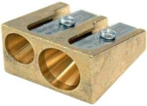Mobius + Ruppert (M+R) Brass Artists Pencil Sharpener - choose from 4 shapes! Made in Germany - finest in the world! (603 - Double Wedge)