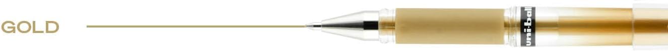 uniball Signo Gel Impact Pens, Bold Point (1.0mm), Metallic Pink Ink, 6 Pens