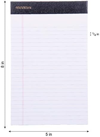 Mintra Office Colorful Legal Pads - Includes 2 Blue, 2 Pink, and, 2 Green Writing Pads, Micro Perforated Lined Sheets, Ideal for Professional & Personal Use, 5"x8" Narrow Ruled, 6 pack Basic Pastel