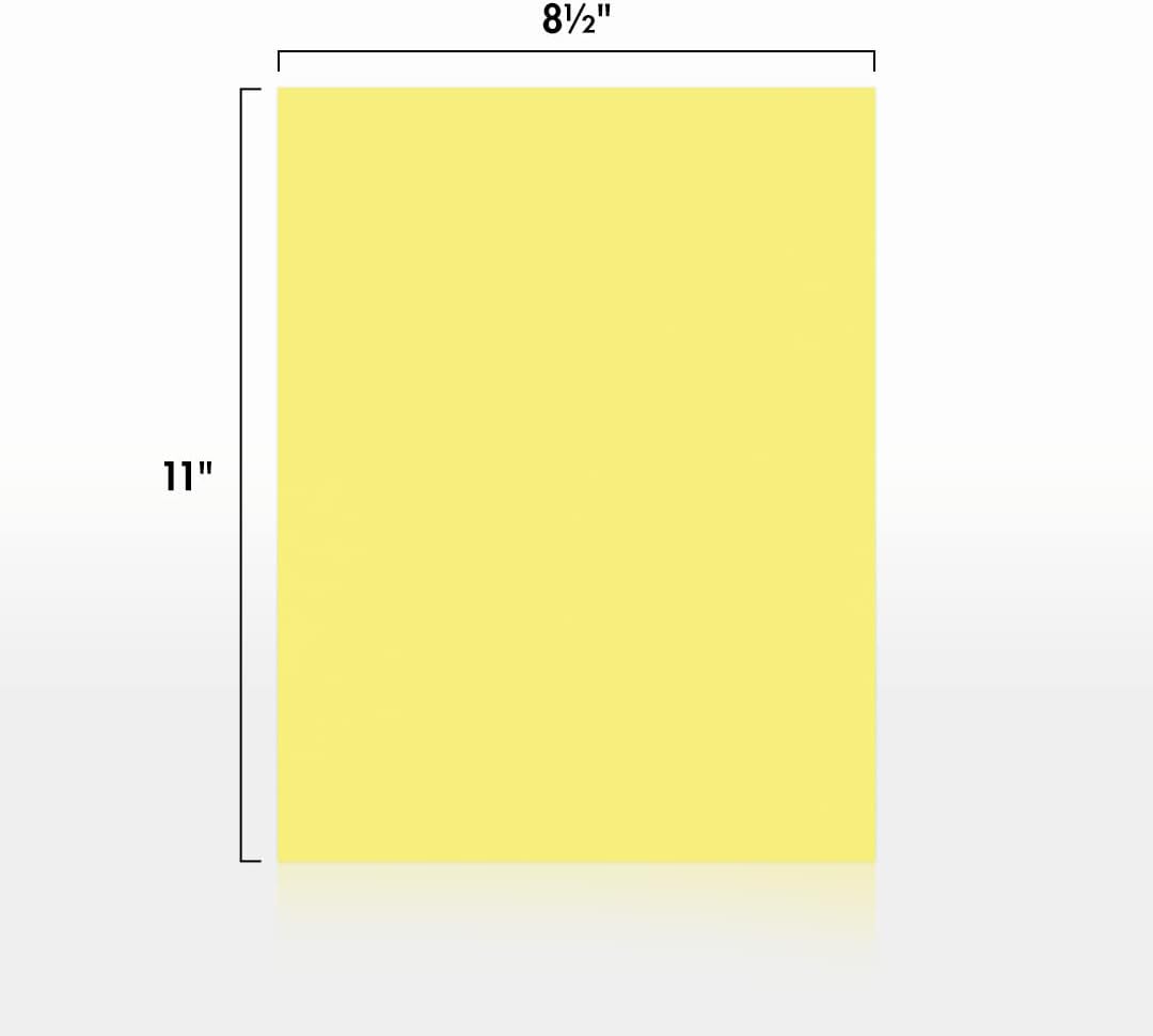 LUXPaper 8.5" x 11" Paper | Letter Size | Pastel Canary Yellow | 60lb. Text | 50 Qty
