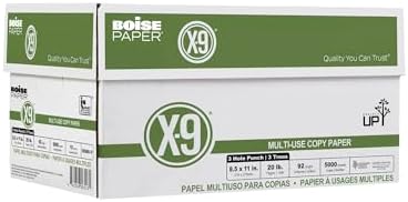 Boise X-9 Multi-Use Printer & Copy Paper, 5 Reams, White, Ledger (11in x 17in), 2500 Sheets Per Case, 20 Lb, 92 Brightness