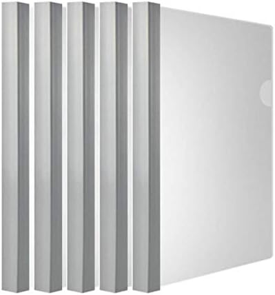 Clear Report Covers with Solid Color 25mm Sliding Bar (20C, 200-sheet Capacity), Transparent Resume Presentation File Folders Organizer Binder, for Letter/A4 Size Paper, 10 Pcs, Solid White