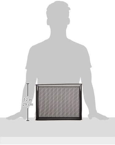 U Brands Desktop Hanging File Organizer, Black Mesh Metal, Letter Size, Steel Wire Document & Folder Organizer for Office Desk, Home, Classroom