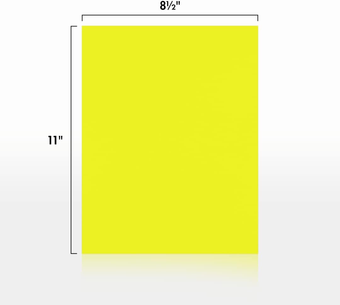 LUXPaper 8.5" x 11" Paper | Letter Size | Pastel Canary Yellow | 60lb. Text | 50 Qty
