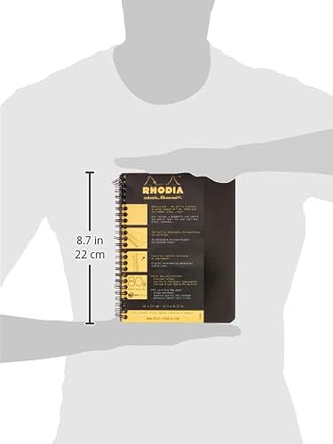 Rhodia Wirebound Notebooks - Lined w/ margin 80 sheets 8 1/4 x 11 3/4 in. - Black cover