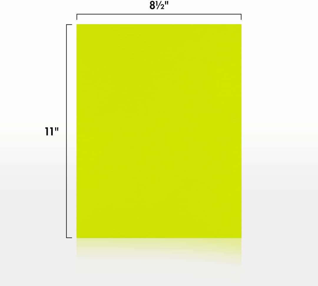 LUXPaper 8.5" x 11" Paper | Letter Size | Pastel Canary Yellow | 60lb. Text | 50 Qty
