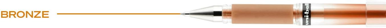 uniball Signo Gel Impact Pens, Bold Point (1.0mm), Metallic Pink Ink, 6 Pens