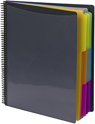 Smead 12 Pocket Poly Project Organizer, Letter Size, 1/3-Cut Tab, Gray with Bright Colors (89207) (Pack of 1)