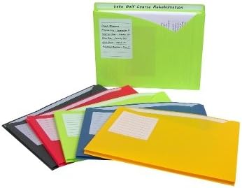 10-PK 11 X 8.5" Write-On Poly File Jackets: Assorted Colors