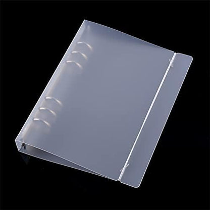 A4 4-Holes Round Ring View Binders Plastic Cover, Refillable Notebook Journal Binder File Folder, Loose Leaf Sheet Protector/DIY Scrapbooking/Binder Cover Protector (Purple)