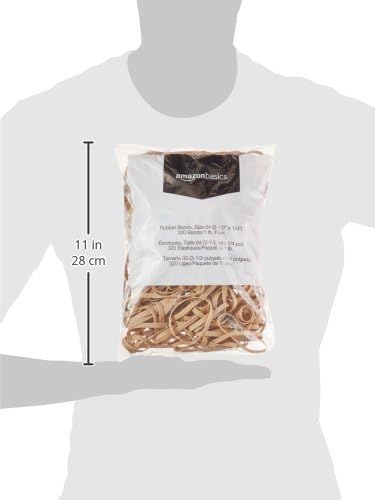 Amazon Basics Assorted Size and Color Rubber Bands, Strong Elastic Stretch Office Supplies, 0.5 lb. Variety Assortment