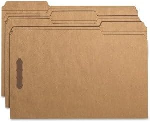 Smead Fastener File Folder, 2 Fasteners, Reinforced 2/5-Cut Tab Right of Center Position, Guide Height, Legal Size, Kraft, 50 per Box (19880)