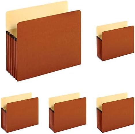 Pendaflex Expanding File Pockets, Letter Size, 5.25" Expansion, Reinforced with DuPont™ Tyvek® Material, Redrope, 10 per Box (1534G-OX)