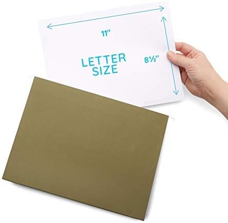Blue Summit Supplies 25 Pack Extra Capacity Hanging File Folders Letter Size, Expandable Hanging File Folders, Heavy Duty 2 Inch Expansion, Designed for Wide, Bulky Files and Charts